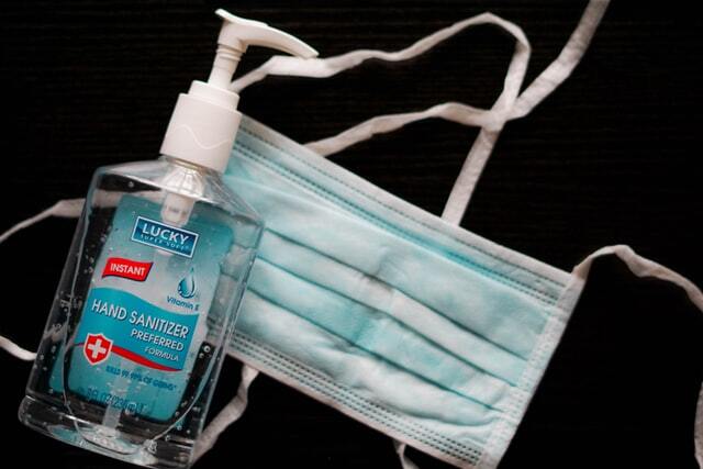 PPE equipment and hand sanitizer