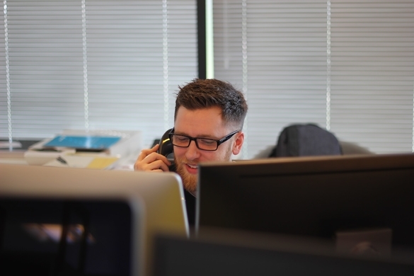Call centre agent on the phone