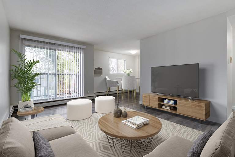 Photo of living room contemporary apartments for rent Saskatoon