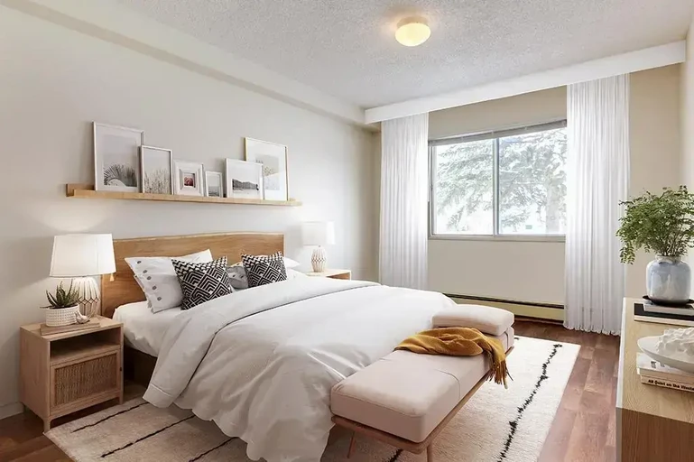 Spacious bedrooms with natural light at Applewood Townhomes in Calgary.