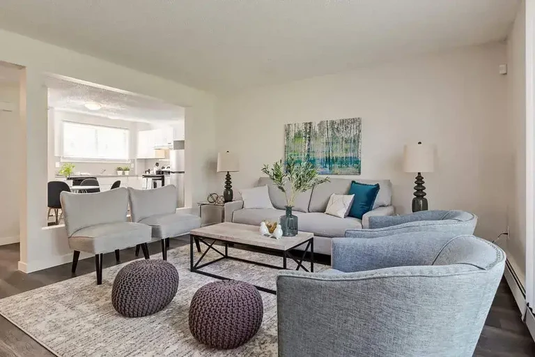 Inviting living room space at Greenland Townhomes in Brooks.