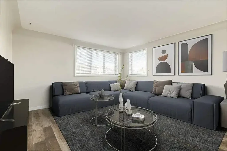 Generous living room area at Brittany Apartments in Edmonton.