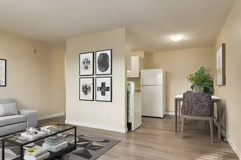 Open concept living area at Brook Manor in Edmonton.