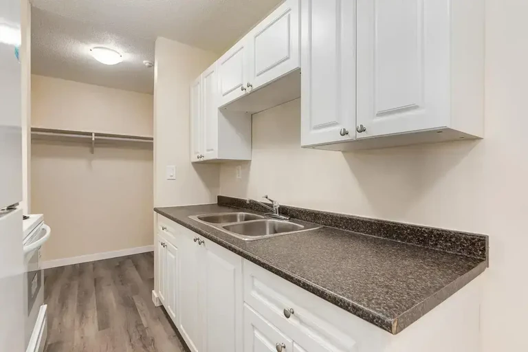 Functional kitchen at Canada West Courts in Edmonton.