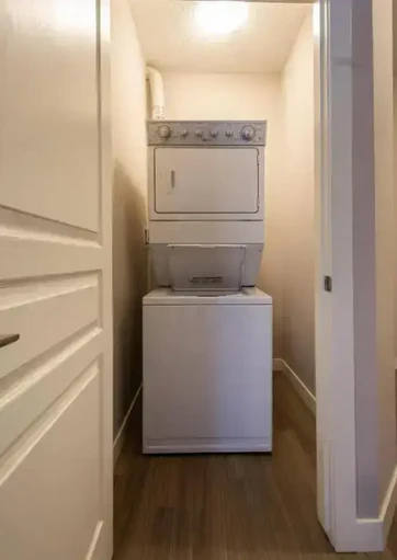 In-suite laundry at Stella Place in Edmonton.