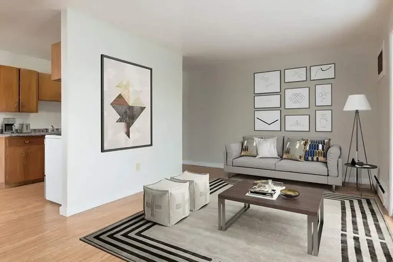 Bright living room at Belfast Manor in Medicine Hat