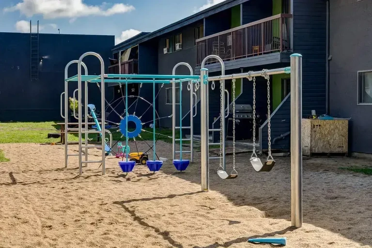 Outside payground area at Arbor Green in Saskatoon.