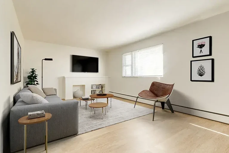 Spacious living room at Alexandria Apartments in Edmonton.