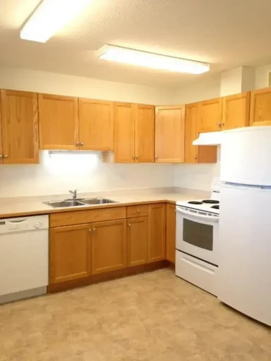 Open-layout kitchen at Eagle Manor in Wetaskiwin.