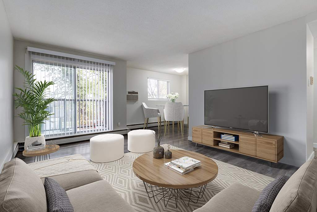 Photo of living room contemporary apartments for rent Saskatoon