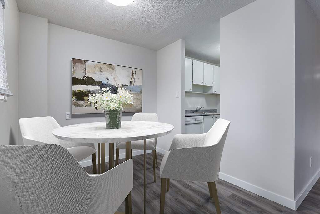 Photo of dinning area contemporary apartments for rent Saskatoon