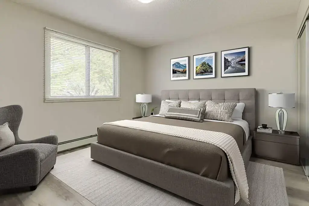 Good size bedrooms at Angela Manor in Edmonton.