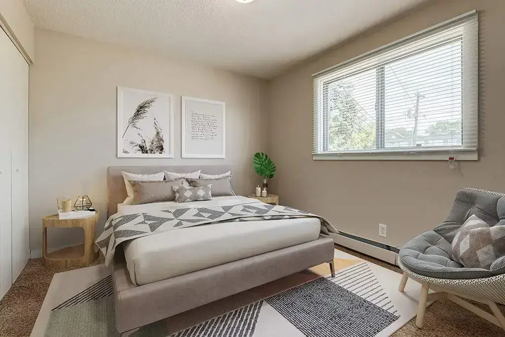 Good size bedrooms at Charles Manor in Edmonton.