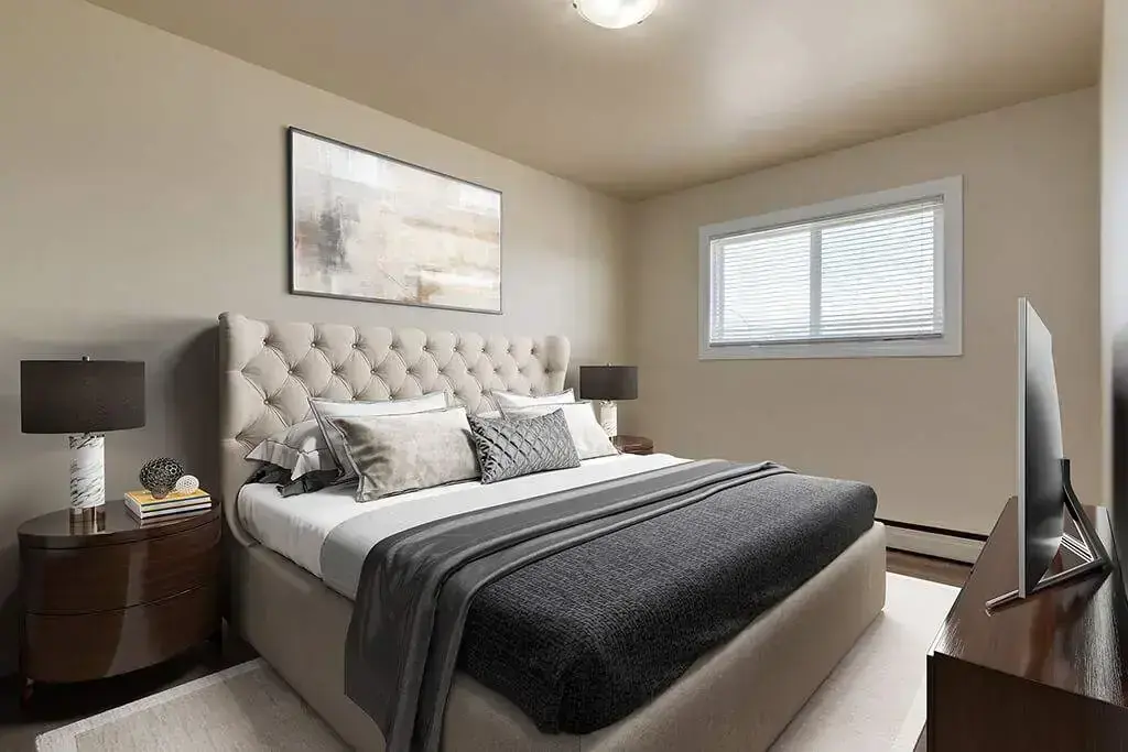 Good size bedrooms at Chelsey Manor in Edmonton.