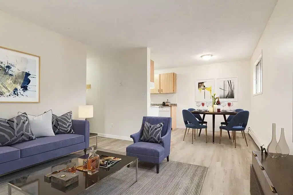Inviting living room space and dining area at Cambridge Court in Lloydminster.