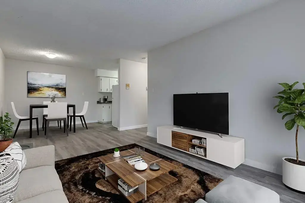 Open living room space at Caswell Manor in Saskatoon.