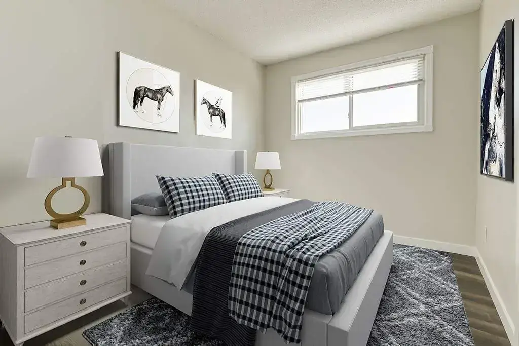 Comfortable size bedroom at Country View Estates in Wetaskiwin.