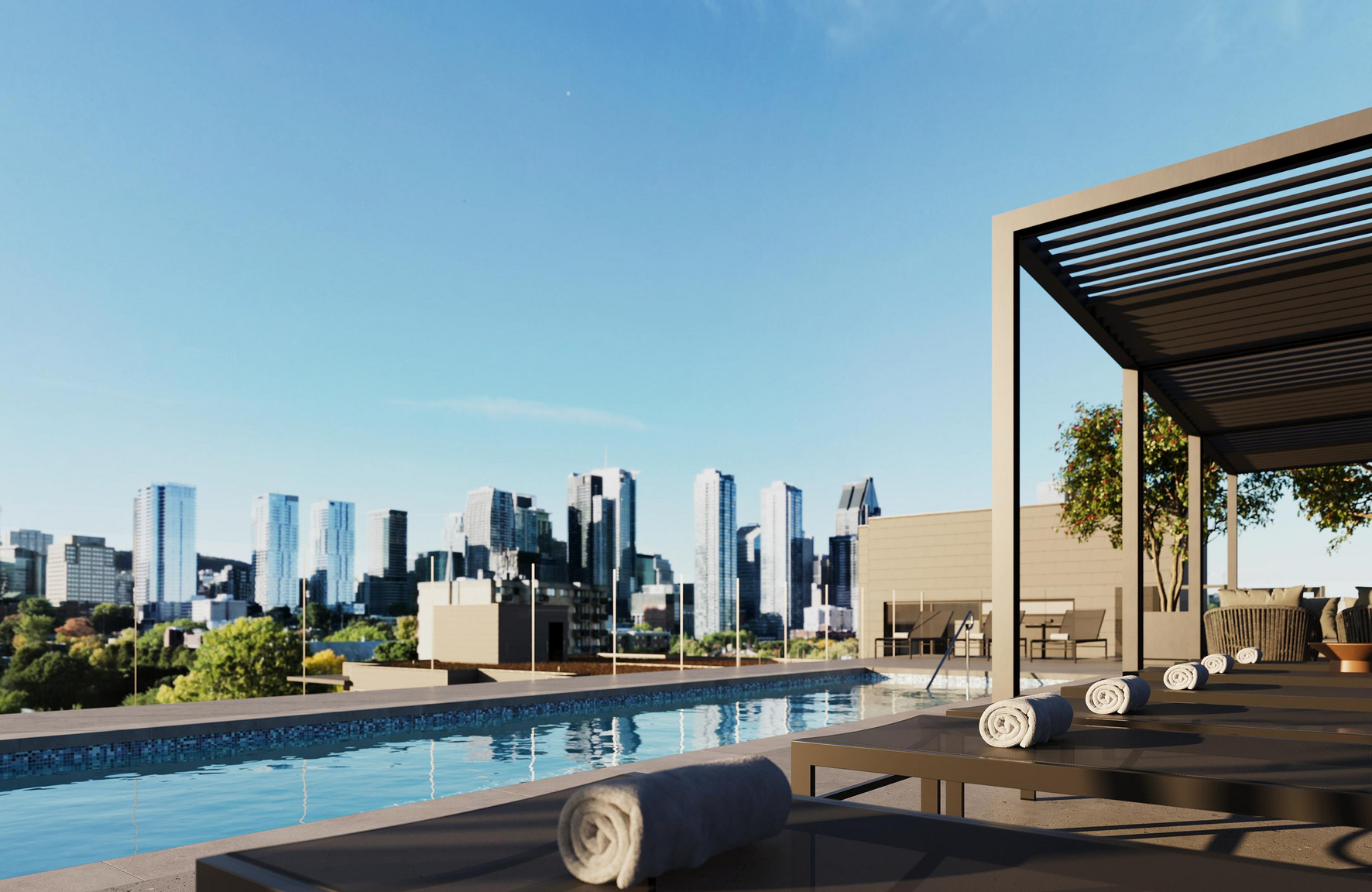 ROOFTOP TERRACE WITH DOWNTOWN VIEWS