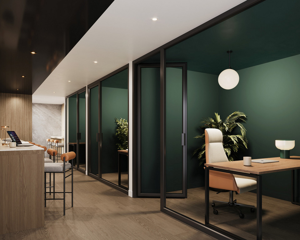 Coworking space with private offices