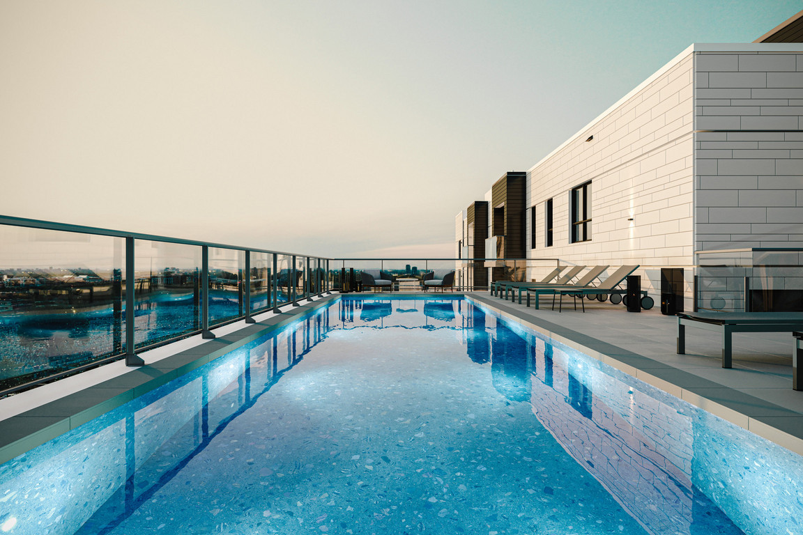 Terrasse et piscine sur toit