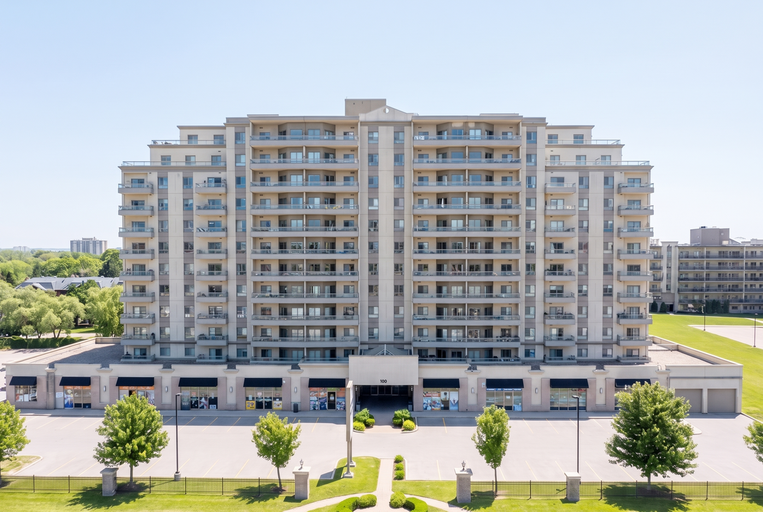 Commerical spaces for lease on Plains Road in Burlington attached to high rise apartment building