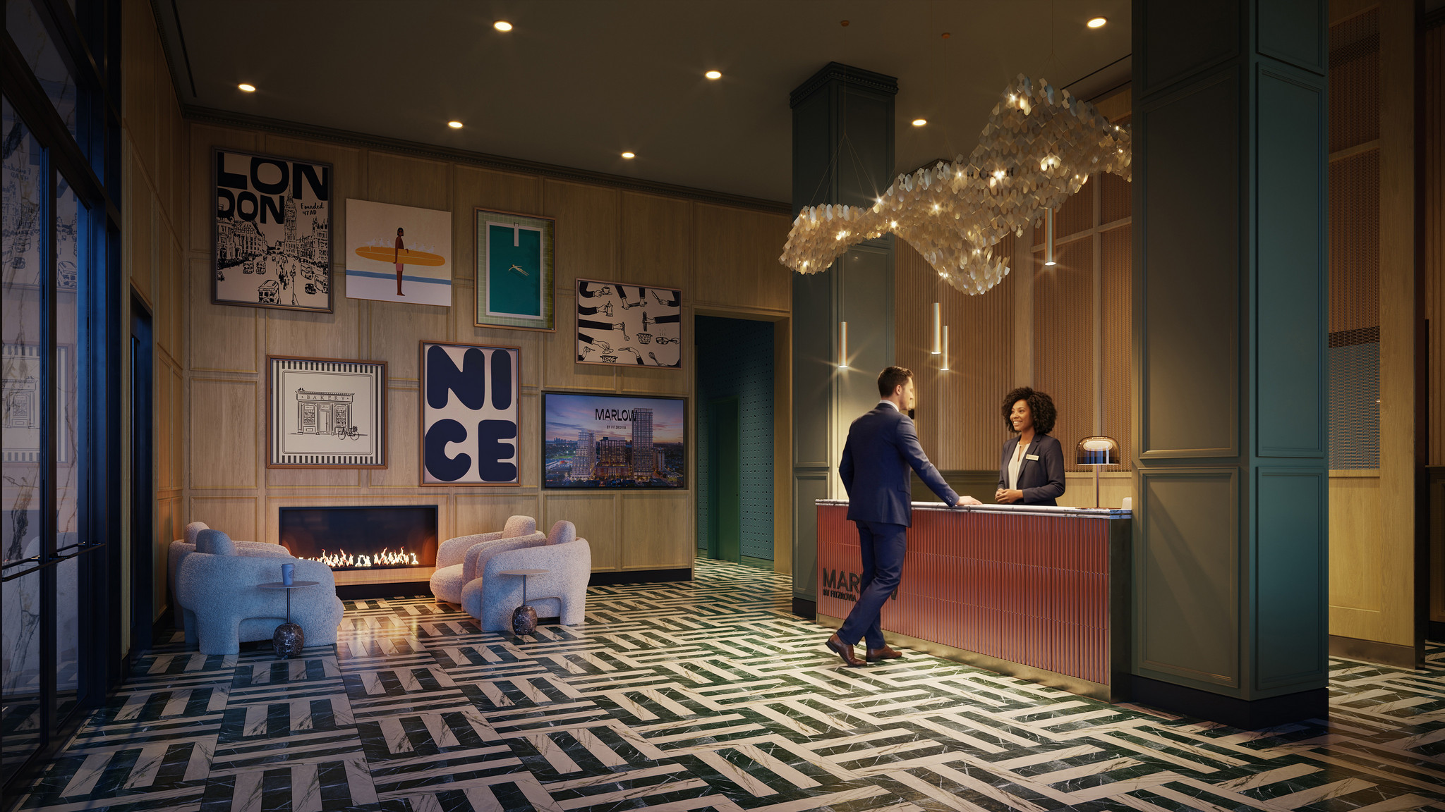 Lobby with concierge