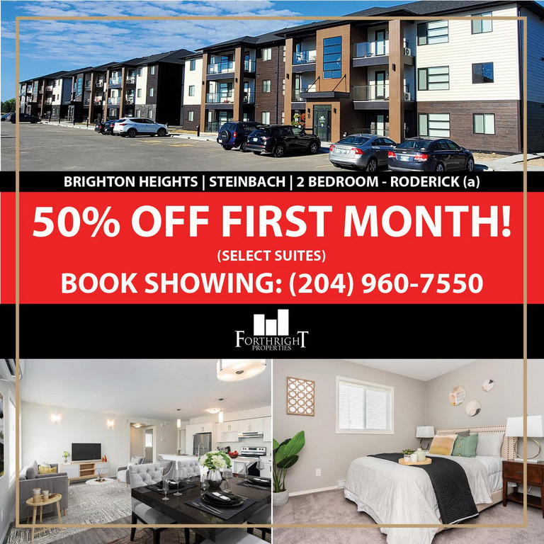 1, 2, 3 Bed Apartments in Steinbach Forthright Properties