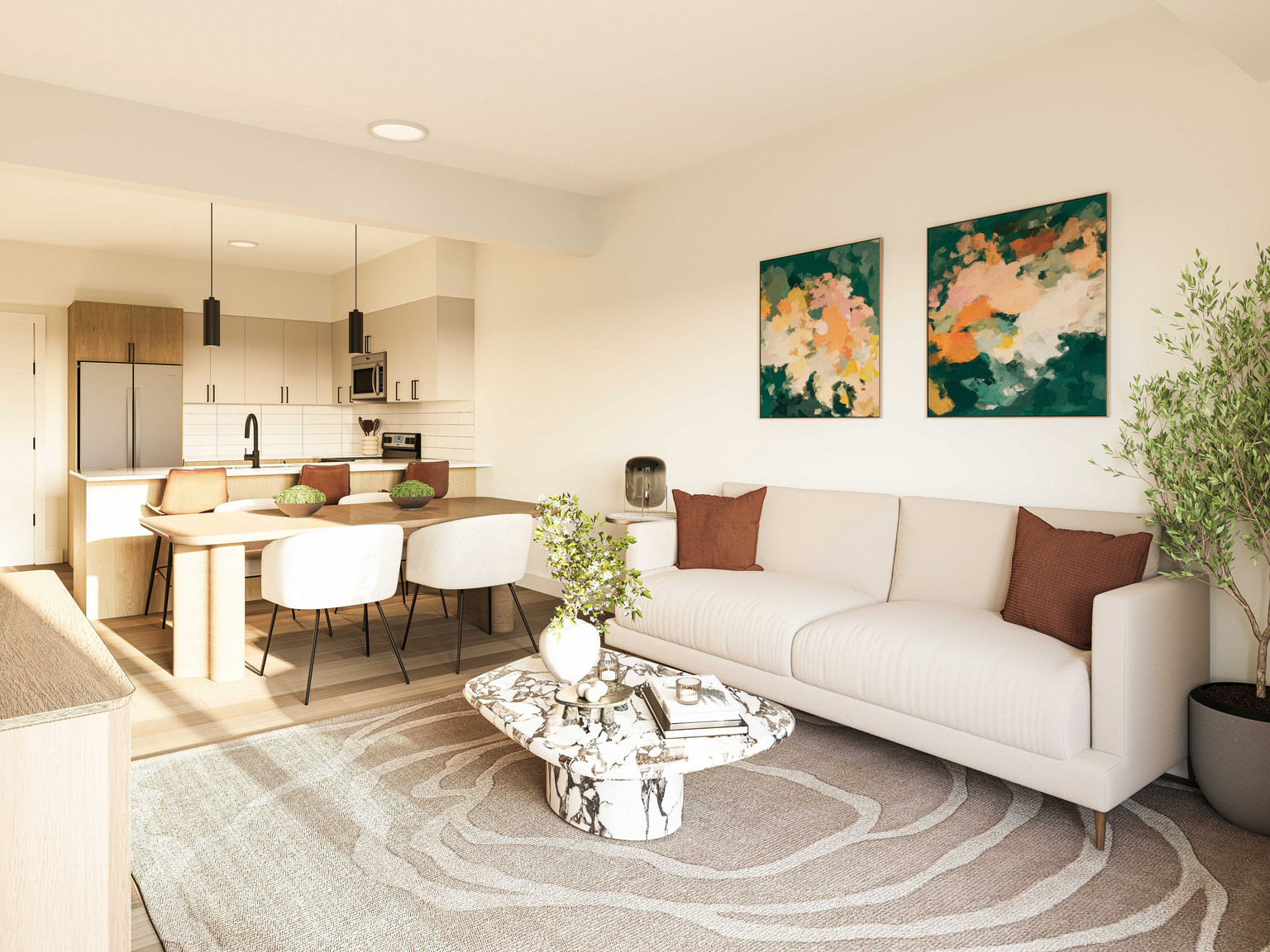 Modern living room at Crossings II