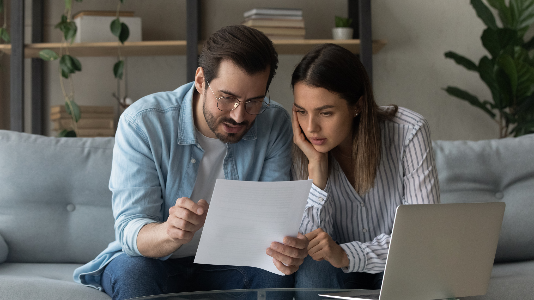 Couple deciding on floorplan
