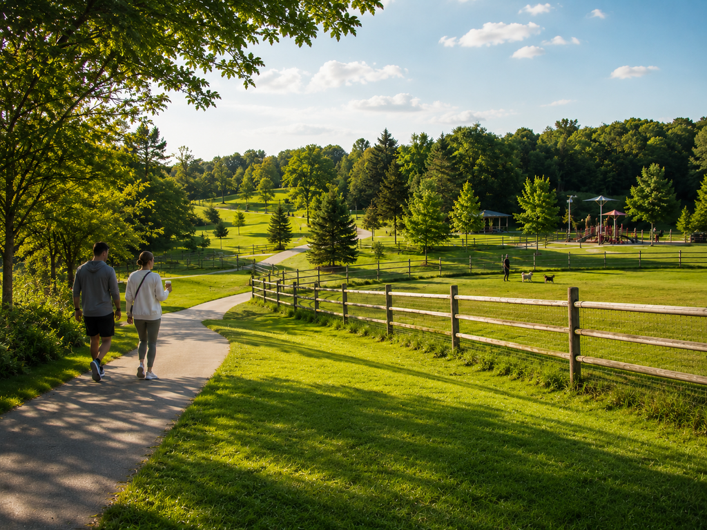 Every kind of green, on foot.