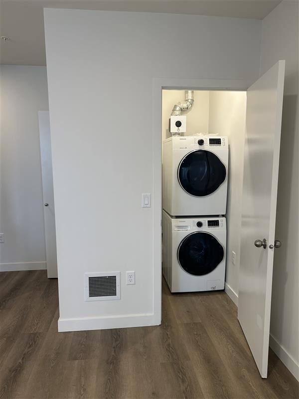Select units have in-unit laundry at The District Apartments in Calgary.