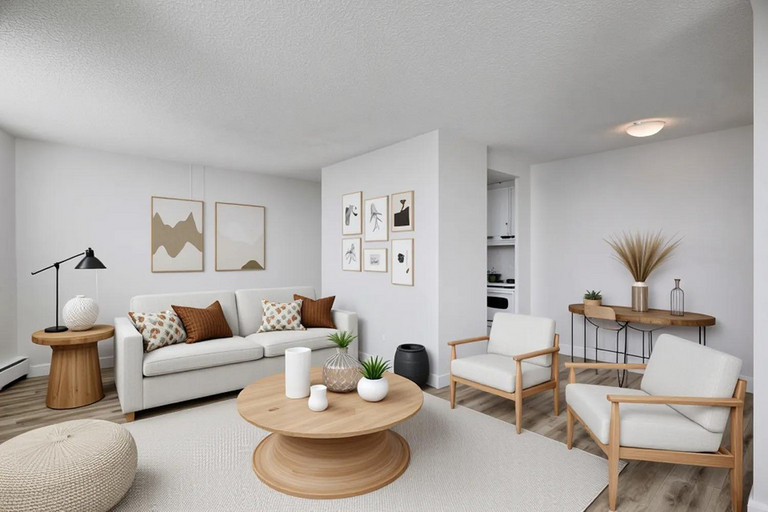 Livingroom at The District Apartments in Calgary.