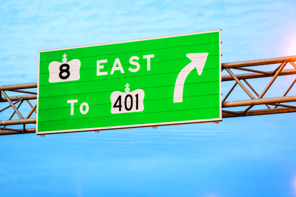 Highway 8 sign, Kitchener, Ontario
