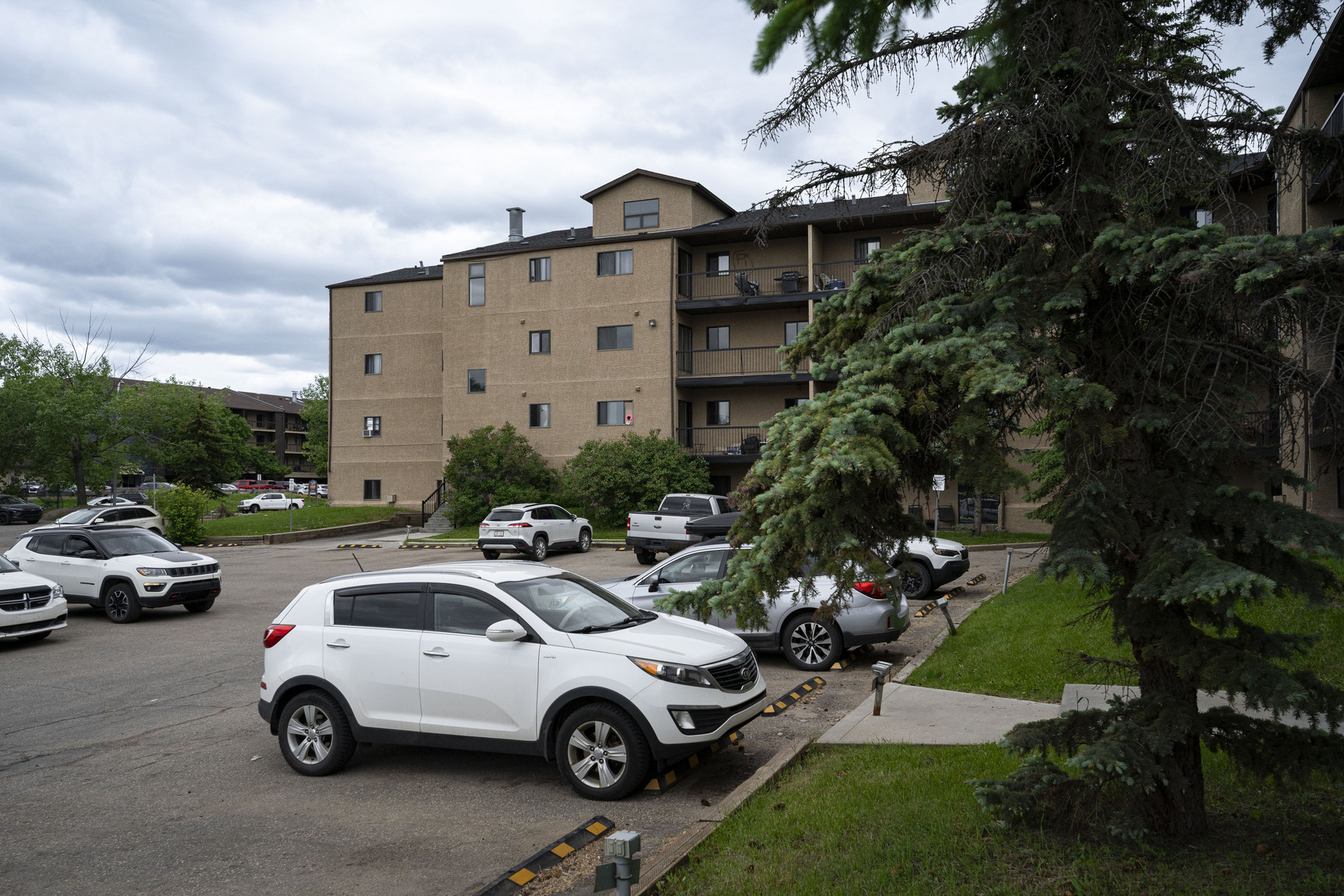 Rosedale Court apartment building entrance in Fort McMurray