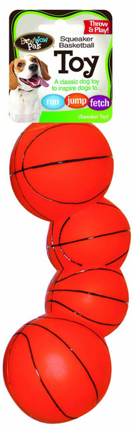 Bow Wow Pals Basketball Vinyl Squeaky Dog Toy (740985886625)