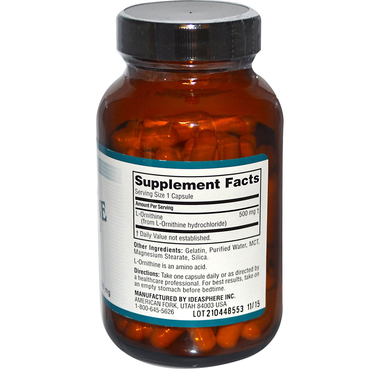 Twinlab LOrnithine 500 mg Free Form Amino Acid Supplement 100