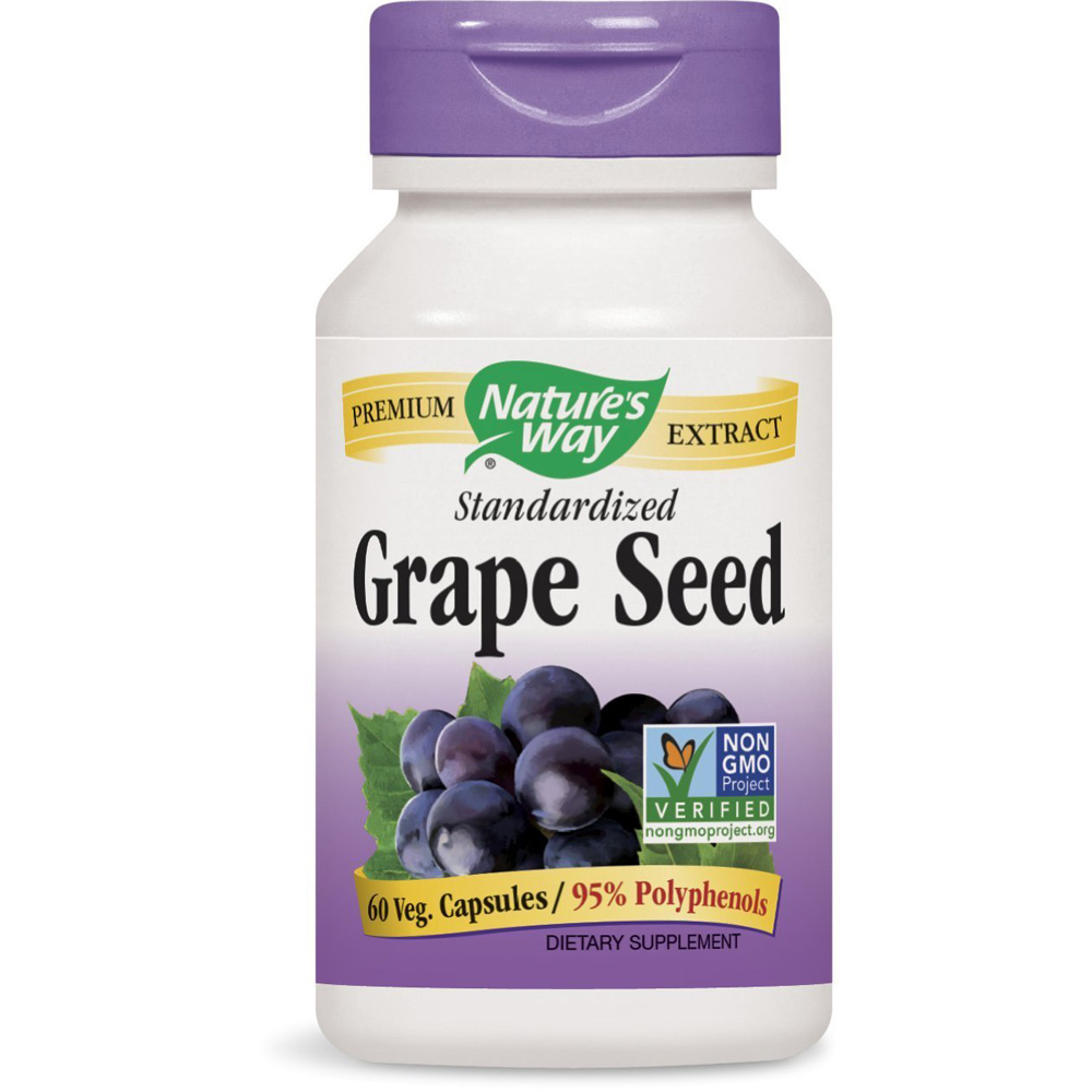 Nature's Way Grape Seed Standardized Dietary Supplement 60 Veggy