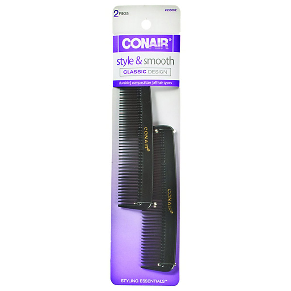 CONAIR Styling Essentials Pocket Combs Hard Rubber Black 2 Pack eBay