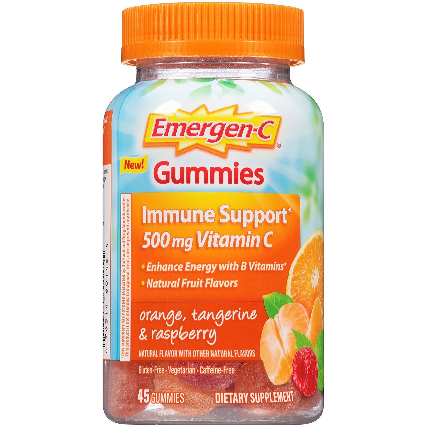 EMERGENC Gummies w/ 500mg VitaminC Orange, Tangerine & Raspberry