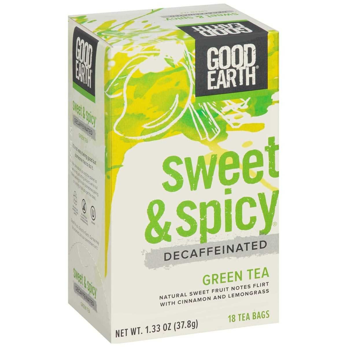GOOD EARTH Decafeinated Sweet & Spicy Green Tea 18 Tea Bags