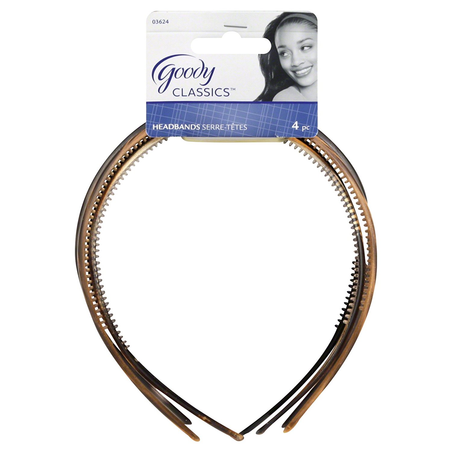 GOODY Classics Beauty Skinny Plastic Headbands 4 Pack 41457036242