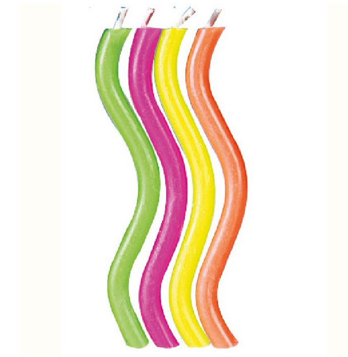 WILTON Hot Colors Trick Wavy Sparkler Birthday Candles 10 Candles