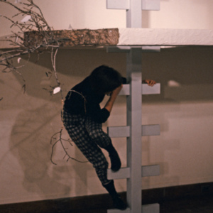 Necessary Appendix, Every Now, and Again, 1985, Chicago, School of the Art Institute Gallery, performance installation, photo slide 08