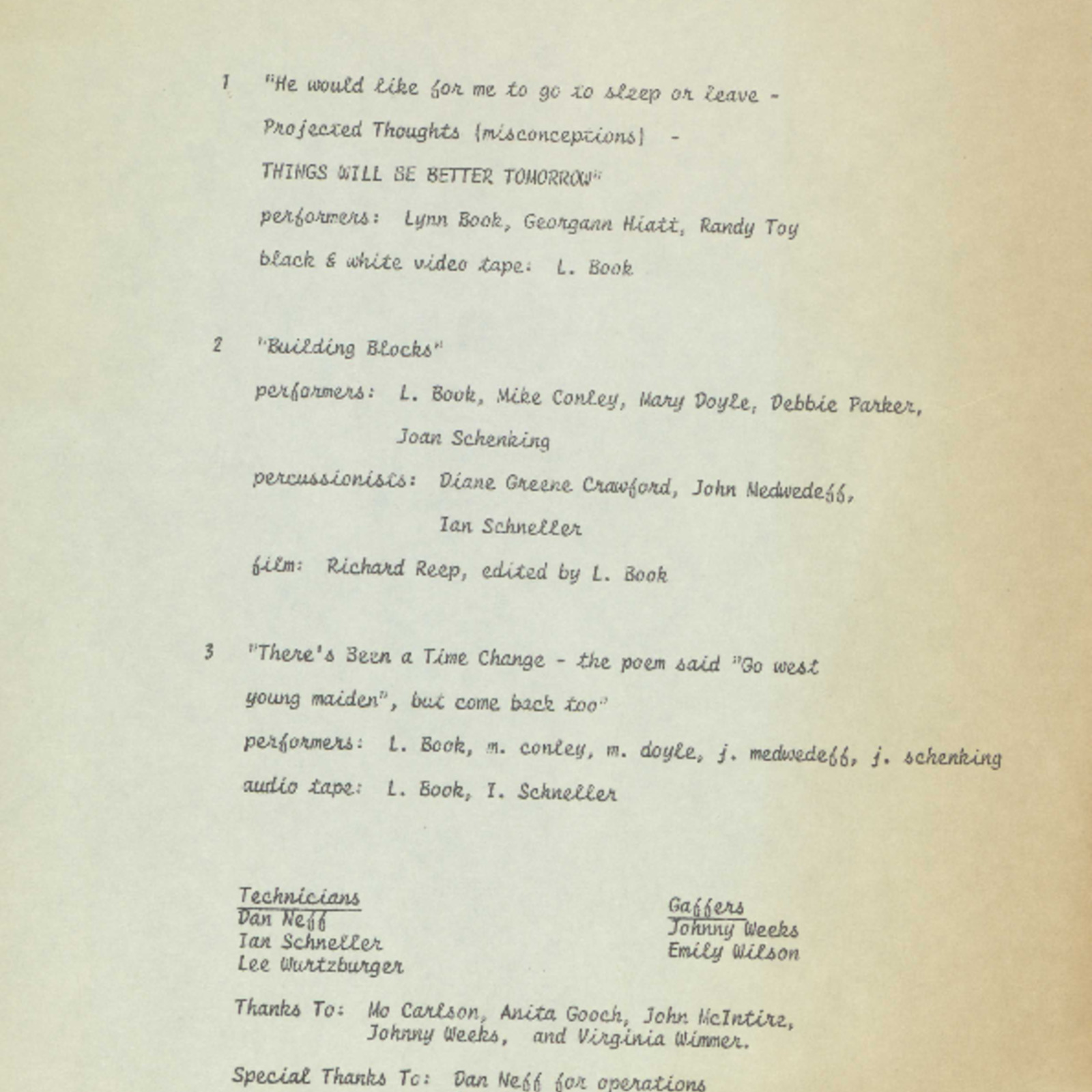 Black and White and In Between, 1981, Memphis, Memphis College of Art, event, program