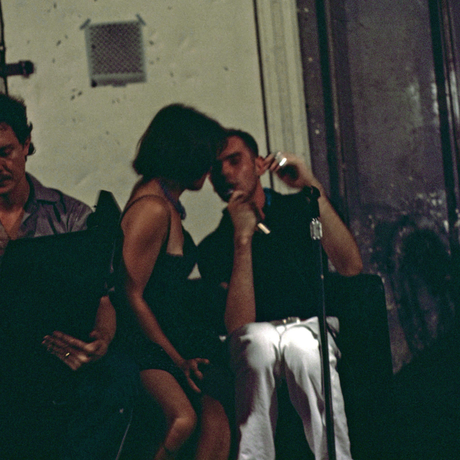 3 on a couch, 1980, Memphis, Toy Gallery, improv performance, photo slide 04