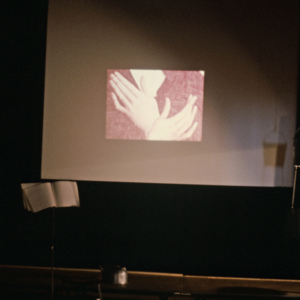 studies from continued flow or flood, 1984, multimedia performance, photo slide 05