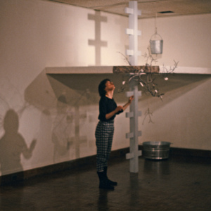 Necessary Appendix, Every Now, and Again, 1985, Chicago, School of the Art Institute Gallery, performance installation, photo slide 05