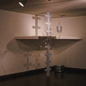 Necessary Appendix, Every Now, and Again, 1985, Chicago, School of the Art Institute Gallery, performance installation, photo slide 01