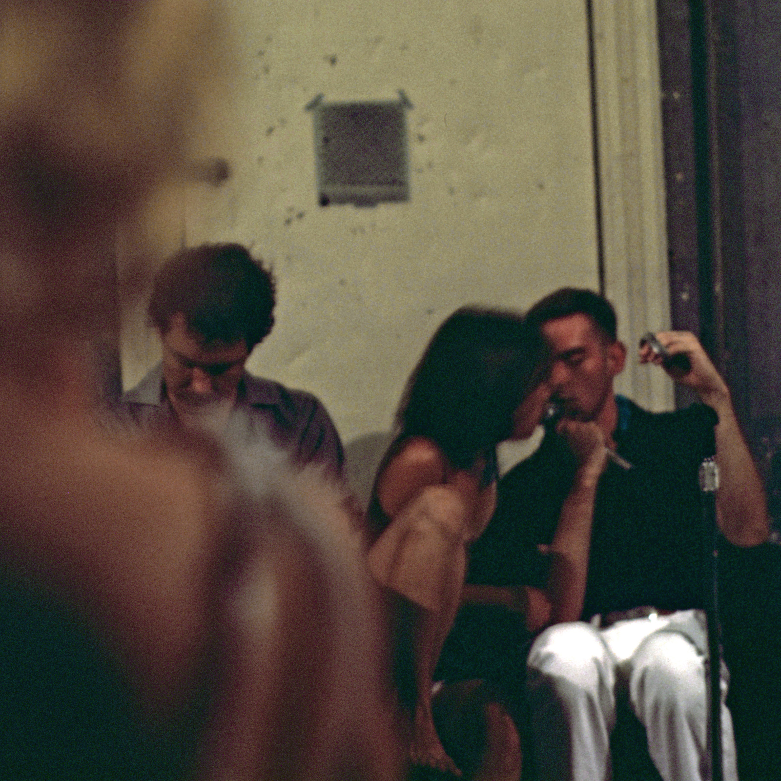 3 on a couch, 1980, Memphis, Toy Gallery, improv performance, photo slide 05