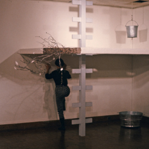 Necessary Appendix, Every Now, and Again, 1985, Chicago, School of the Art Institute Gallery, performance installation, photo slide 06
